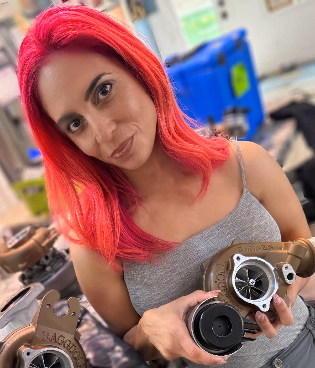 RaggDoll — Liza with turbocharger parts